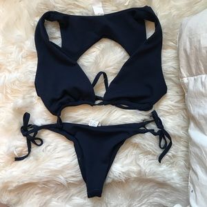 blue rubbed bikini zaful